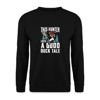 Duck hunters shoot heavier loads flag - Unisex Sweatshirt - black - Front - Alina (178cm) & Michal (187cm)