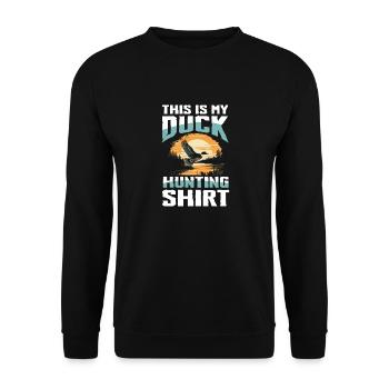 Duck hunters shoot heavier loads flag - Unisex Sweatshirt - black - Front - Alina (178cm) & Michal (187cm)