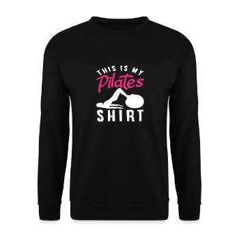 Pilates C’est ma chemise de Pilates - Sweat-shirt Unisexe - noir - Devant - Alina (178cm) & Michal (187cm)