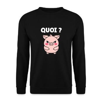 cochon - Sweat-shirt Unisexe - noir - Devant - Alina (178cm) & Michal (187cm)