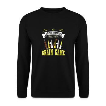 Backgammon Spiel - Unisex Pullover - Schwarz - Vorne - Alina (178cm) & Michal (187cm)