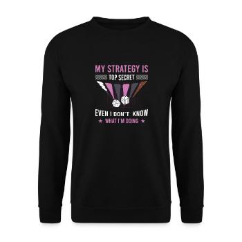 Backgammon Spiel - Unisex Pullover - Schwarz - Vorne - Alina (178cm) & Michal (187cm)