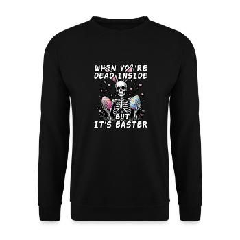 When your dead inside but it's easter - Unisex Sweatshirt - black - Front - Alina (178cm) & Michal (187cm)