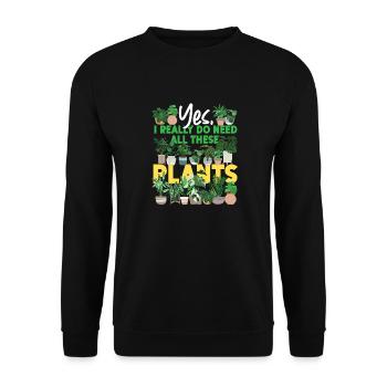 Amateur de plantes jardinage , je - Sweat-shirt Unisexe - noir - Devant - Alina (178cm) & Michal (187cm)
