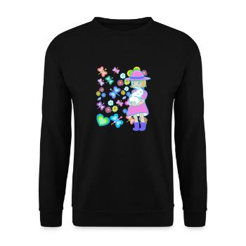 Easter Kids Child Bunny Rabbit Easter Bunny - Unisex Sweatshirt - black - Front - Alina (178cm) & Michal (187cm)