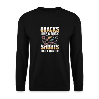 Duck hunters shoot heavier loads flag - Unisex Sweatshirt - black - Front - Alina (178cm) & Michal (187cm)