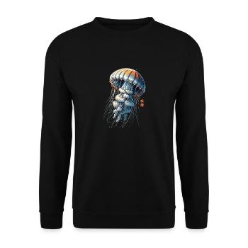 Méduse rétro vintage méduse esthétique japonaise - Sweat-shirt Unisexe - noir - Devant - Alina (178cm) & Michal (187cm)
