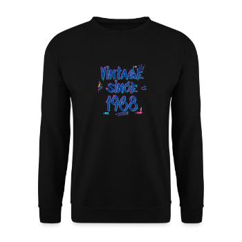 Vintage Depuis 1968 Graffiti Glitch 57ème Anniversaire - Sweat-shirt Unisexe - noir - Devant - Alina (178cm) & Michal (187cm)