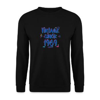 Vintage 1969 Graffiti Glitch - 56 Years of - Unisex Sweatshirt - black - Front - Alina (178cm) & Michal (187cm)