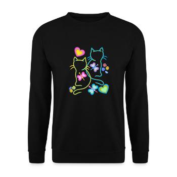 Summer Cats Cat Children Child - Unisex Sweatshirt - black - Front - Alina (178cm) & Michal (187cm)
