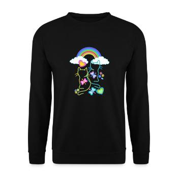 Rainbow Spring Summer Cats Cat Kids - Unisex Sweatshirt - black - Front - Alina (178cm) & Michal (187cm)