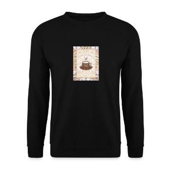 Kaffeebecher Kunst Coffee Mug Art - Unisex Sweatshirt - black - Front - Alina (178cm) & Michal (187cm)