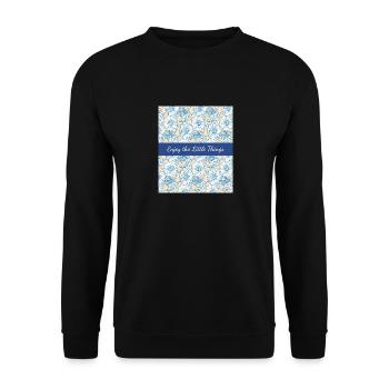 Enjoy the little things with floral patterns - Unisex Sweatshirt - black - Front - Alina (178cm) & Michal (187cm)