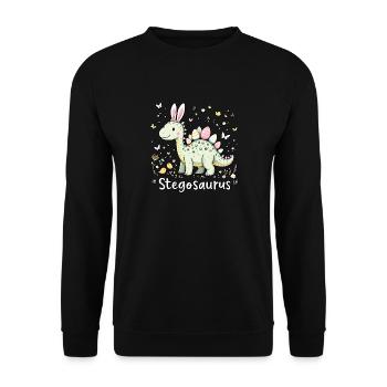 Stegosaurus - Unisex Sweatshirt - black - Front - Alina (178cm) & Michal (187cm)