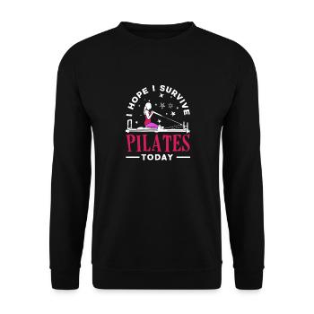 Pilates Je survis au Pilates aujourd’hui - Sweat-shirt Unisexe - noir - Devant - Alina (178cm) & Michal (187cm)