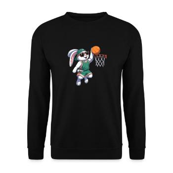 Basket Bunny Easter - Unisex Sweatshirt - black - Front - Alina (178cm) & Michal (187cm)