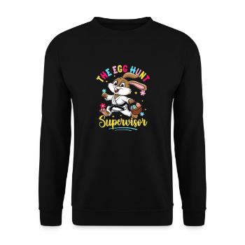 Der Supervisor der Eiersuche - Unisex Pullover - Schwarz - Vorne - Alina (178cm) & Michal (187cm)