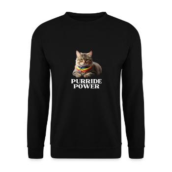 Purride Power Pride Cat Lover - Unisex Sweatshirt - black - Front - Alina (178cm) & Michal (187cm)