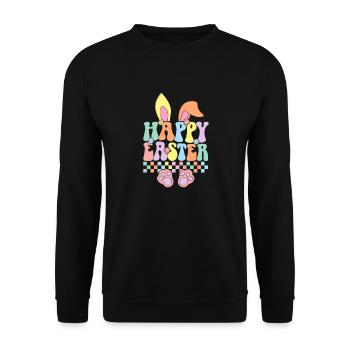 Happy Easter - Unisex Sweatshirt - black - Front - Alina (178cm) & Michal (187cm)