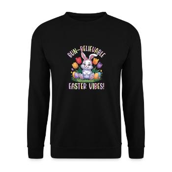 Bun-Believable Easter Vibes - Unisex Sweatshirt - black - Front - Alina (178cm) & Michal (187cm)