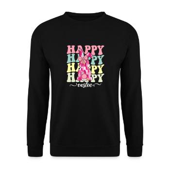 Happy Easter - Unisex Sweatshirt - black - Front - Alina (178cm) & Michal (187cm)