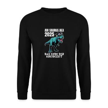 ABI SAURUS REX 2025 DAS ENDE DER KREIDEZEIT Lustig - Unisex Pullover - Schwarz - Vorne - Alina (178cm) & Michal (187cm)