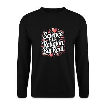 Atheismus Atheist Anti-Religion Agnostiker - Unisex Pullover - Schwarz - Vorne - Alina (178cm) & Michal (187cm)