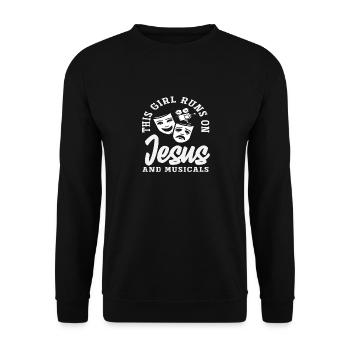 Musical Lovers Jesus and Musicals - Unisex Sweatshirt - black - Front - Alina (178cm) & Michal (187cm)