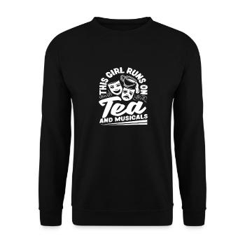 Diese Mädchen Lieben Tee Und Musicals - Unisex Pullover - Schwarz - Vorne - Alina (178cm) & Michal (187cm)