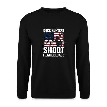 Duck hunters shoot heavier loads flag - Unisex Sweatshirt - black - Front - Alina (178cm) & Michal (187cm)