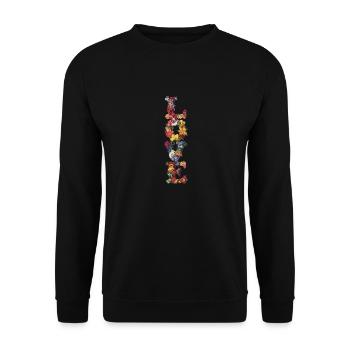 Liebe Blumen Prachtvolle Naturverbundenheit und - Unisex Pullover - Schwarz - Vorne - Alina (178cm) & Michal (187cm)