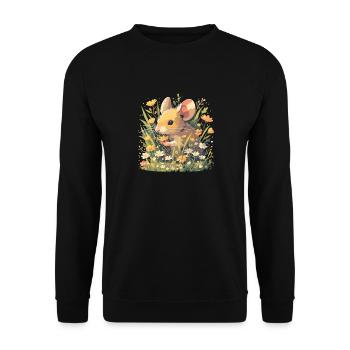 Mäuse Maus - Unisex Pullover - Schwarz - Vorne - Alina (178cm) & Michal (187cm)