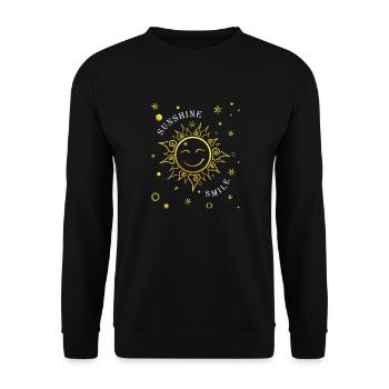 Lachende Sonne - Unisex Pullover - Schwarz - Vorne - Alina (178cm) & Michal (187cm)