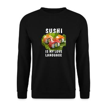 LES SUSHIS SONT MA LANGUE D’AMOUR - Sweat-shirt Unisexe - noir - Devant - Alina (178cm) & Michal (187cm)