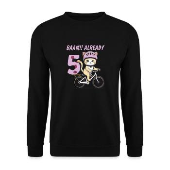 VÉLO CHAT BAAM !! DÉJÀ 5 - Sweat-shirt Unisexe - noir - Devant - Alina (178cm) & Michal (187cm)