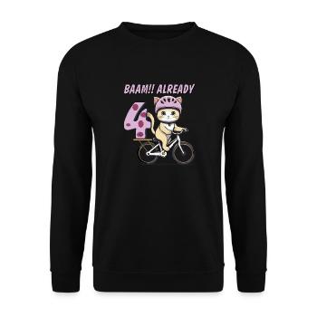 VÉLO CHAT BAAM !! DÉJÀ QUATRE - Sweat-shirt Unisexe - noir - Devant - Alina (178cm) & Michal (187cm)