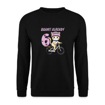 VÉLO CHAT BAAM !! DÉJÀ SIX - Sweat-shirt Unisexe - noir - Devant - Alina (178cm) & Michal (187cm)