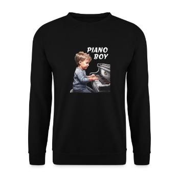 PIANO BOY - Unisex Sweatshirt - black - Front - Alina (178cm) & Michal (187cm)