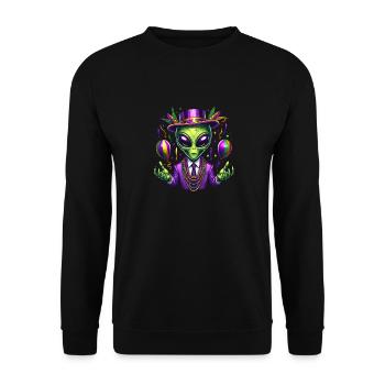 Mardi Gras Alien - Unisex Sweatshirt - black - Front - Alina (178cm) & Michal (187cm)