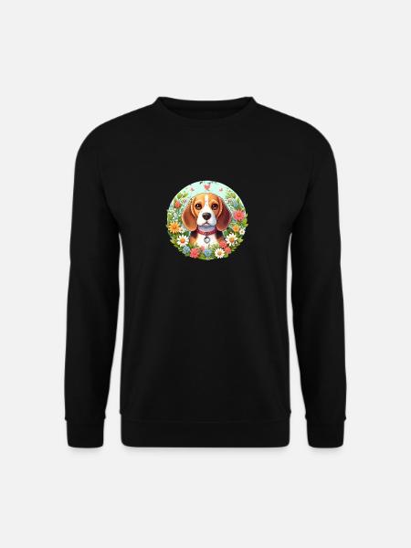 Beagle Flowers - Unisex Sweatshirt - black