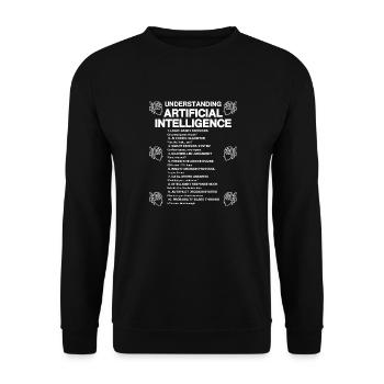 Understanding Artificial Intelligence – AI Humor - Unisex Pullover - Schwarz - Vorne - Alina (178cm) & Michal (187cm)