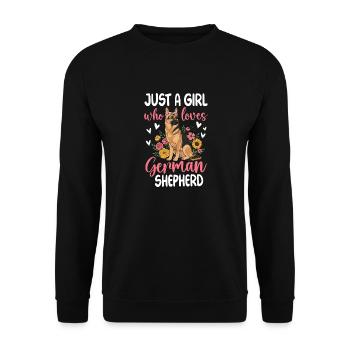 Just A Girl Who Loves German Shepherds - Unisex Pullover - Schwarz - Vorne - Alina (178cm) & Michal (187cm)