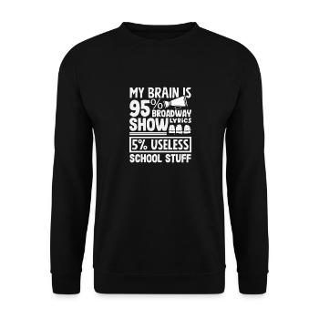 Musical Liebhaber 95% Broadway Lyrics - Unisex Pullover - Schwarz - Vorne - Alina (178cm) & Michal (187cm)