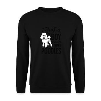 Just A Boy Who Loves Poodles - Unisex Pullover - Schwarz - Vorne - Alina (178cm) & Michal (187cm)
