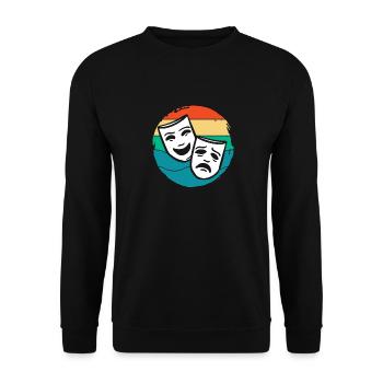Musical, Lover, Theater, Masks, Art - Unisex Sweatshirt - black - Front - Alina (178cm) & Michal (187cm)