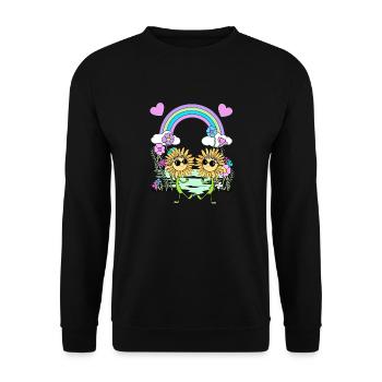 Arc-en-ciel Hippie Tournesols Enfants - Sweat-shirt Unisexe - noir - Devant - Alina (178cm) & Michal (187cm)