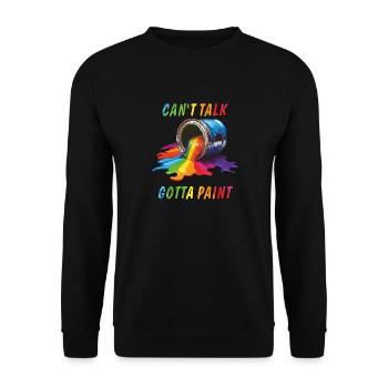 FARBDOSE COLORS ART - Unisex Pullover - Schwarz - Vorne - Alina (178cm) & Michal (187cm)