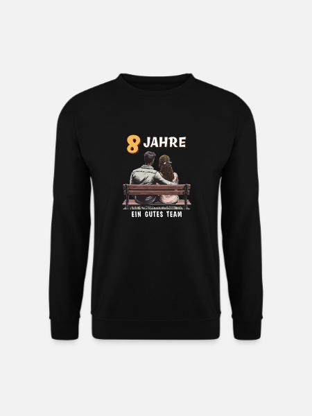 8 JAHRE EIN GUTES TEAM MANN FRAU - Unisex Pullover - Schwarz