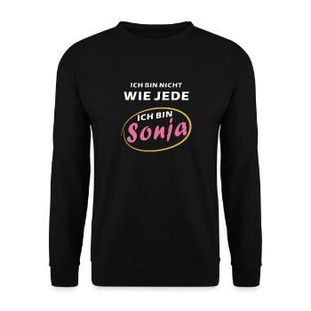 ICH BIN Sonja - Unisex Pullover - Schwarz - Vorne - Alina (178cm) & Michal (187cm)