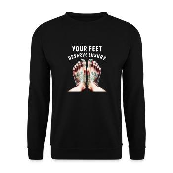 YOUR FEET DESERVE LUXURY - Unisex Pullover - Schwarz - Vorne - Alina (178cm) & Michal (187cm)